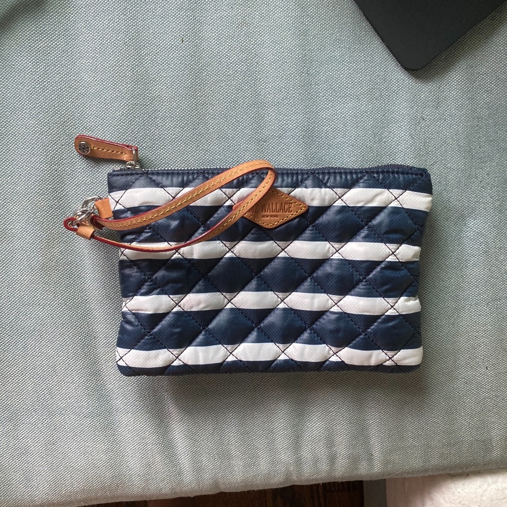 MZ Wallace Cosmetic Charter Stripe Red Interior
